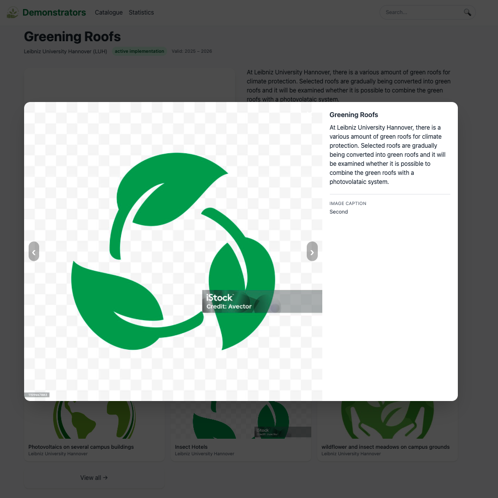 Image modal with caption